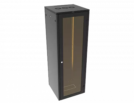 Шкаф телекоммуникационный напольный МИКсистем 19" серия ECO-L 42U 600*600 дверь стекло черный
