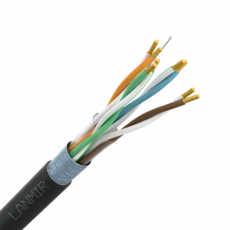 Кабель (витая пара) внешний LANMIR-ECO F/UTP Cat5e PE 4х2х0.48 черный